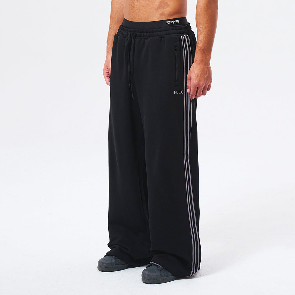 HDEX Main Logo 寬鬆直筒長褲 黑色(男女同款)