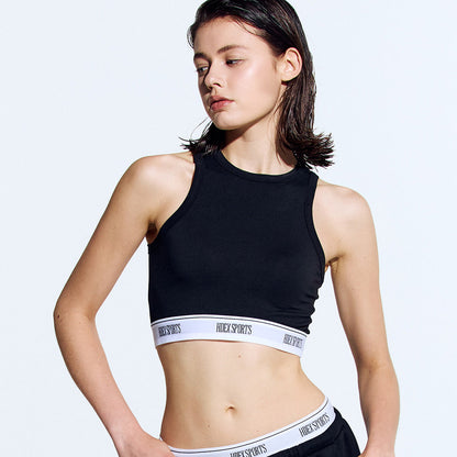 Banding Retreat Modal 短版削肩背心 黑色