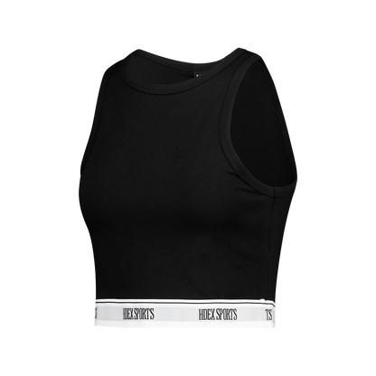 Banding Retreat Modal 短版削肩背心 黑色