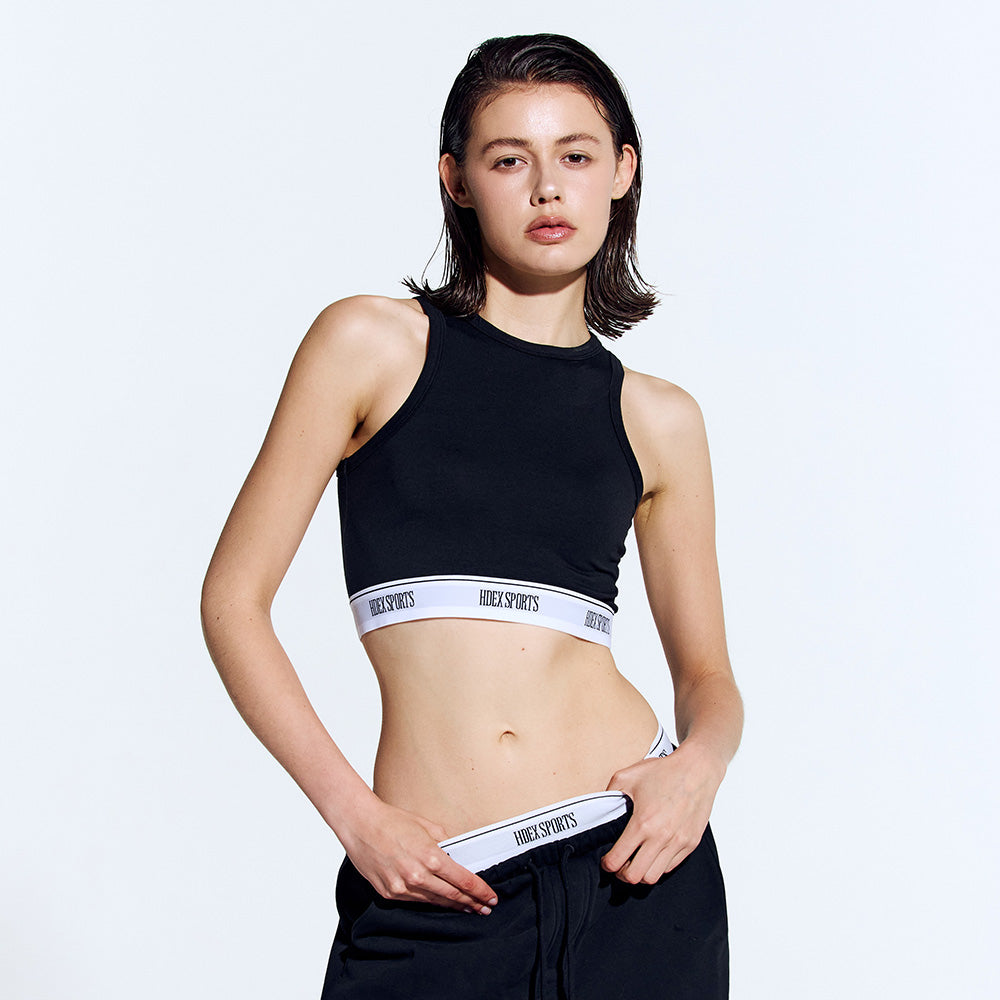 Banding Retreat Modal 短版削肩背心 黑色