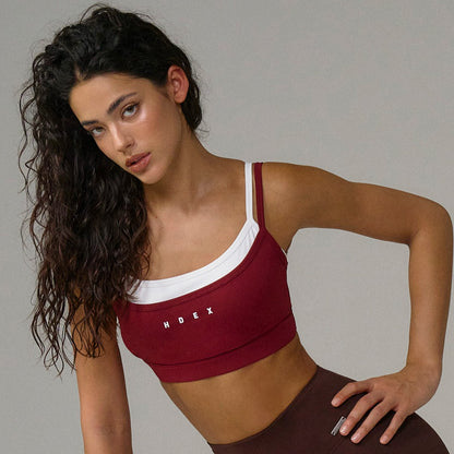 【新品早鳥優惠】Light Support 假兩件運動背心 櫻桃紅