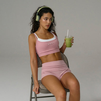 【新品早鳥優惠】Light Support 假兩件運動背心 粉色
