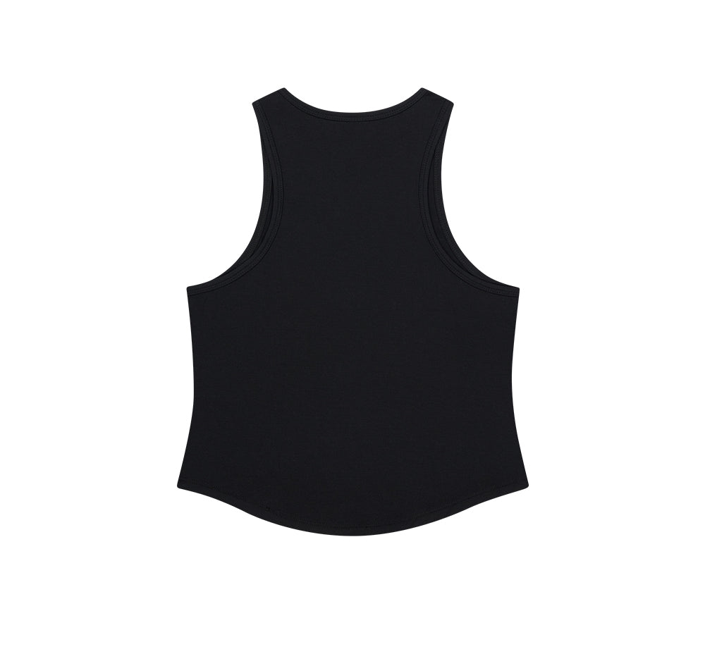 【新品預購】Womens Brisen 弧擺修身挖肩運動背心 黑色