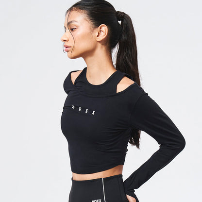 【新品預購】Womens Brisen Layered  假兩件式長袖上衣 黑色