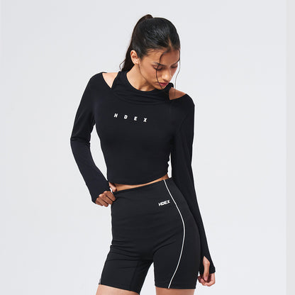 【新品預購】Womens Brisen Layered  假兩件式長袖上衣 黑色