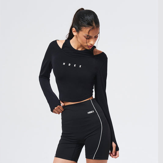 【新品預購】Womens Brisen Layered  假兩件式長袖上衣 黑色