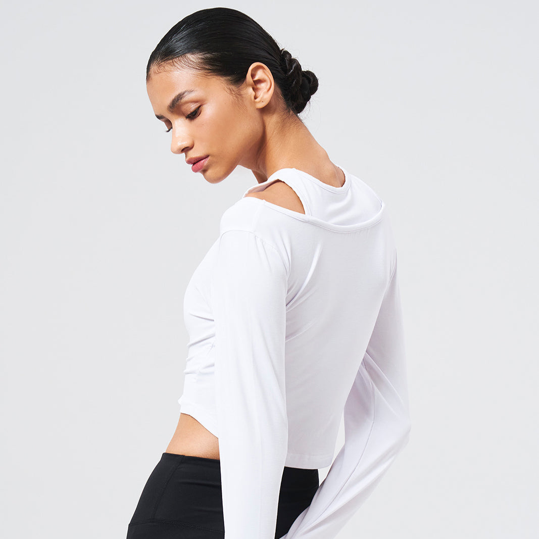 【新品預購】Womens Brisen Layered  假兩件式長袖上衣 白色