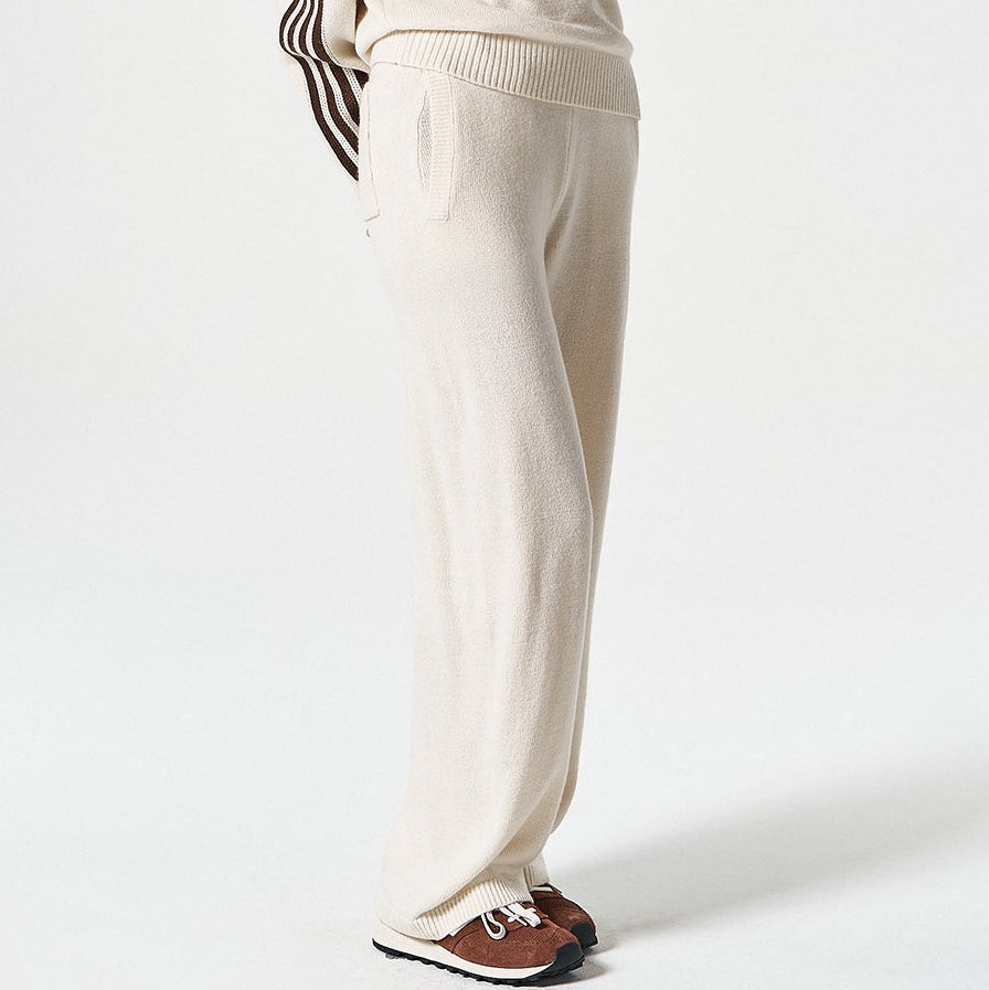 【早鳥優惠】Womens Knit 寬鬆針織長褲 象牙白