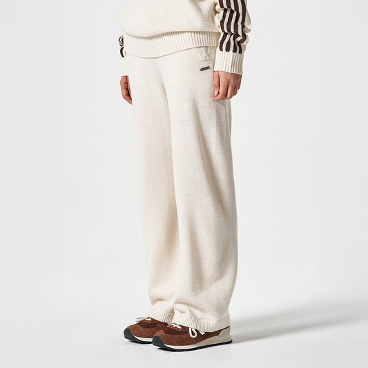 【早鳥優惠】Womens Knit 寬鬆針織長褲 象牙白