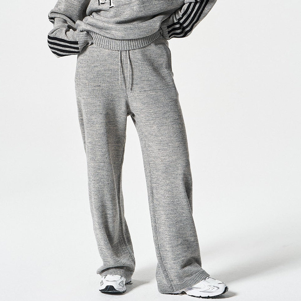 【早鳥優惠】Womens Knit 寬鬆針織長褲 麻花灰