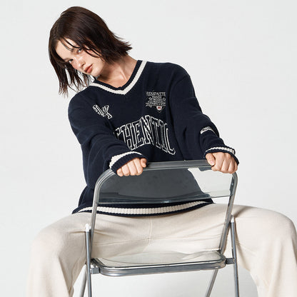 【早鳥優惠】Womens Rugby 混羊毛針織毛衣 深藍色