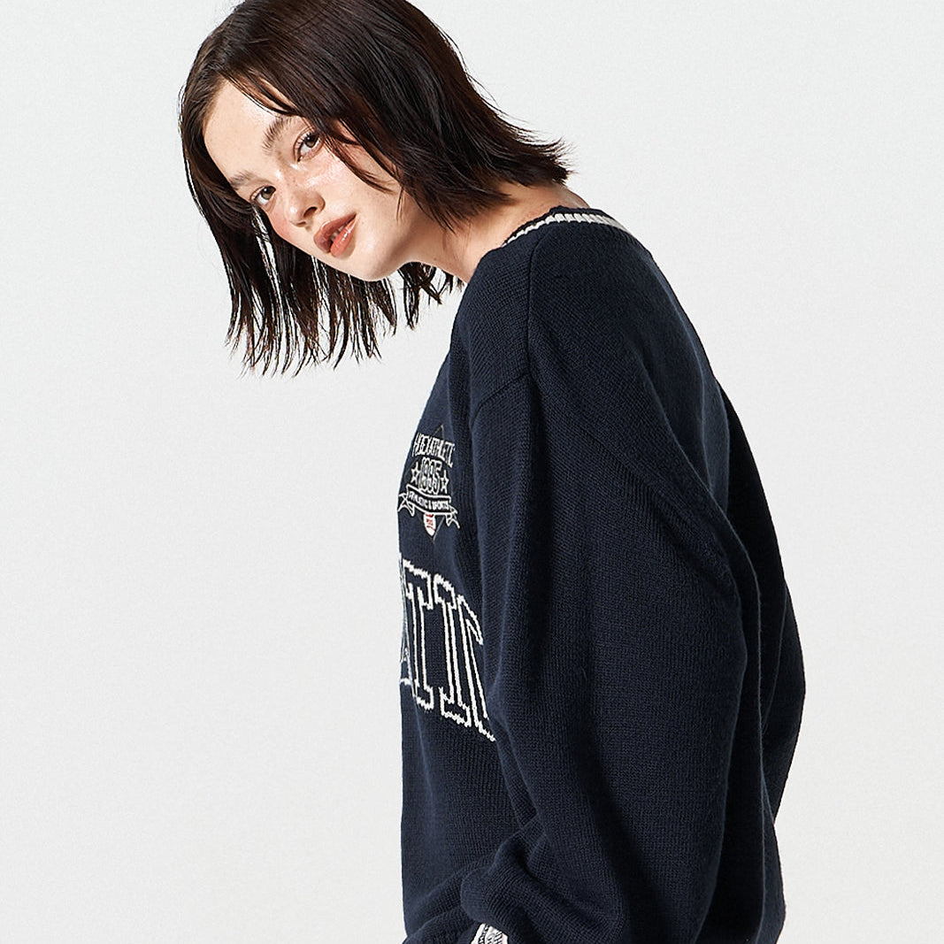 【早鳥優惠】Womens Rugby 混羊毛針織毛衣 深藍色