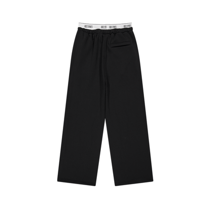 Banding Retreat 假兩件寬版休閒長褲 黑色