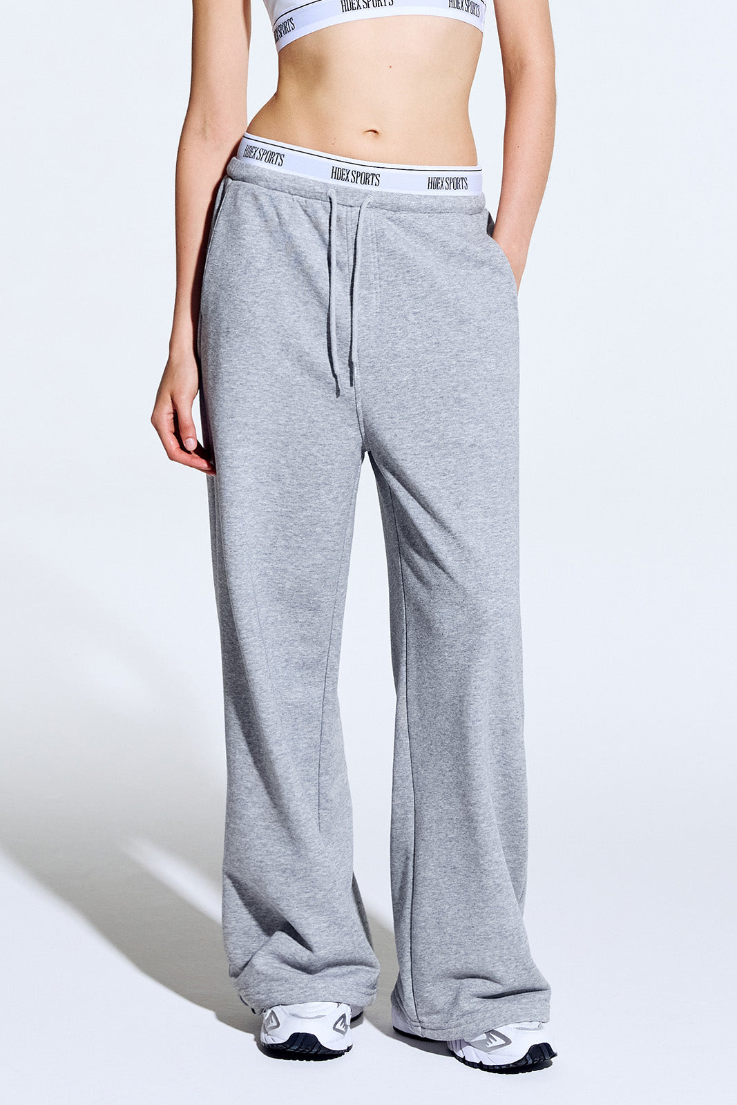 Banding Retreat 假兩件寬版休閒長褲 混灰色