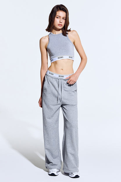 Banding Retreat 假兩件寬版休閒長褲 混灰色