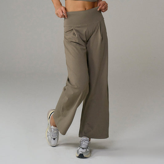 【新品早鳥優惠】Light Support Daily 修身寬版運動長褲 奶茶色