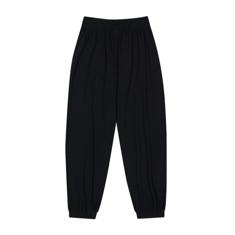 【新品預購】Ribbed Plain 羅紋束口運動長褲 黑色