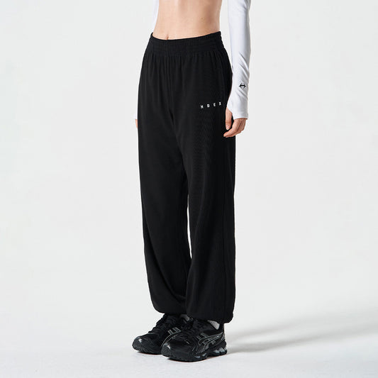 【新品預購】Ribbed Plain 羅紋束口運動長褲 黑色