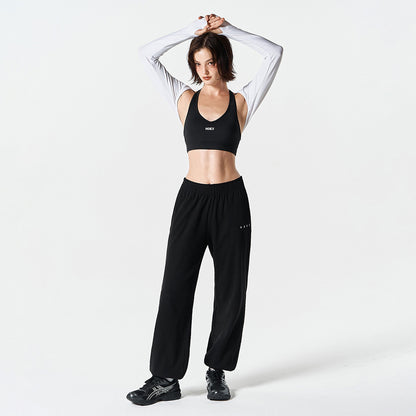 【新品預購】Ribbed Plain 羅紋束口運動長褲 黑色
