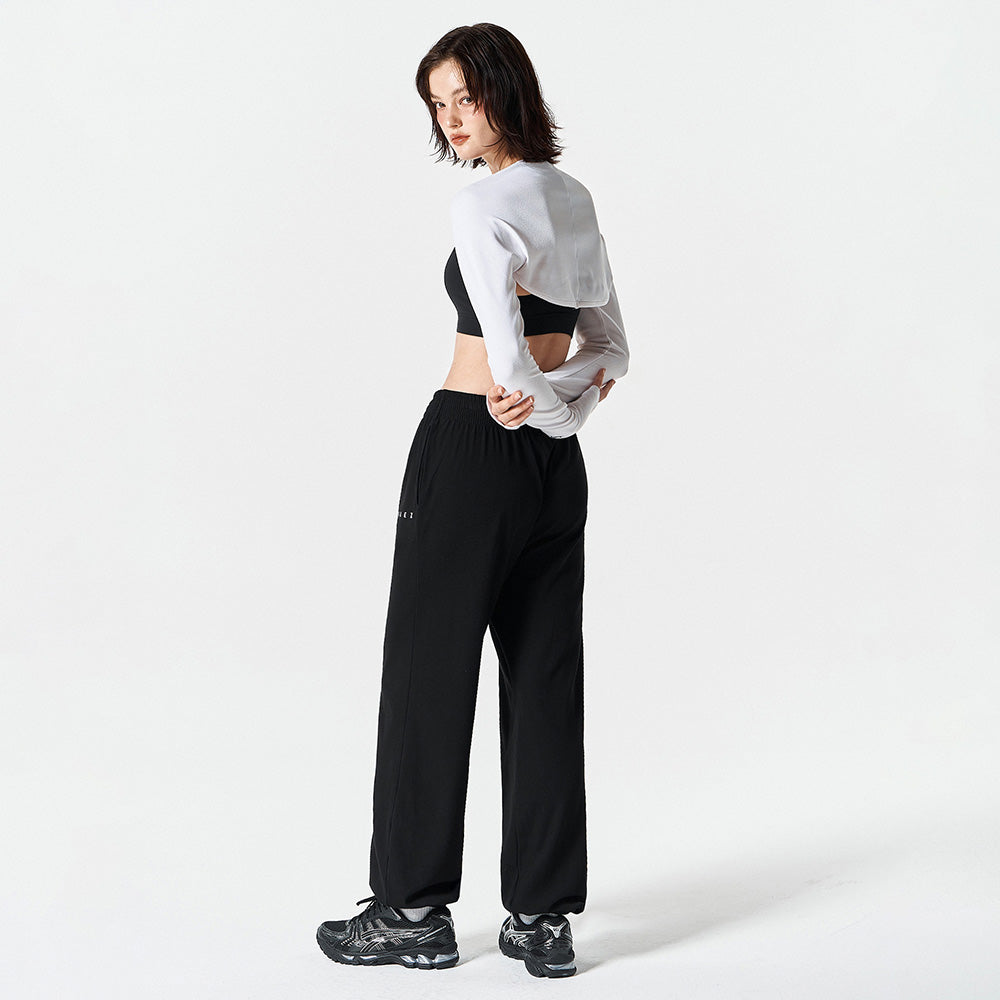 【新品預購】Ribbed Plain 羅紋束口運動長褲 黑色