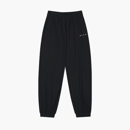 【新品預購】Ribbed Plain 羅紋束口運動長褲 黑色