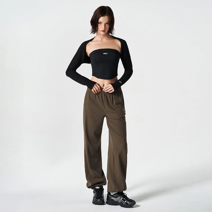 【新品預購】Ribbed Plain 羅紋束口運動長褲 卡其色