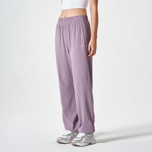 【新品預購】Ribbed Plain 羅紋束口運動長褲 蓮藕紫
