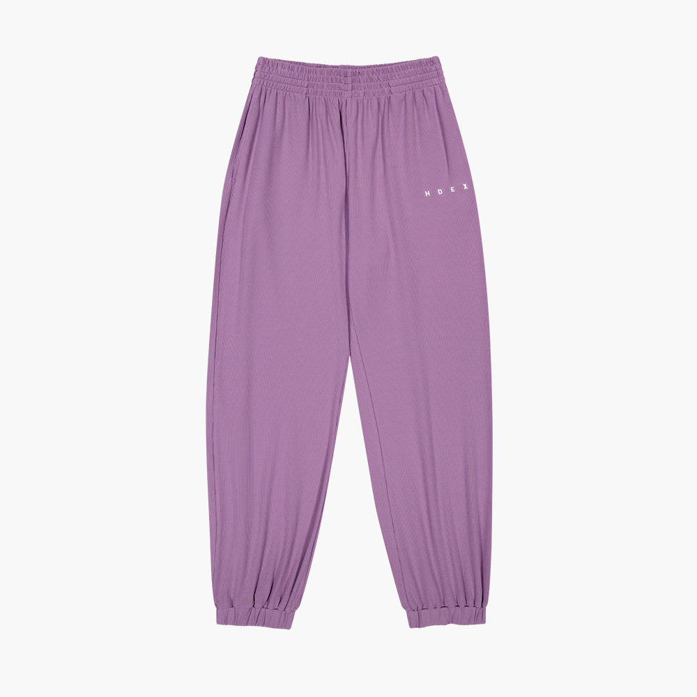 【新品預購】Ribbed Plain 羅紋束口運動長褲 蓮藕紫