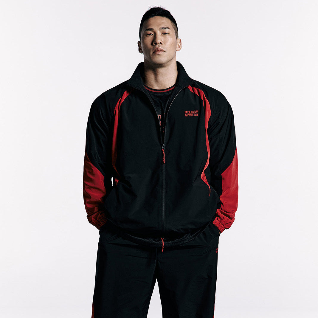 《體能之巔：亞洲大挑戰》滾邊撞色運動外套 黑色
