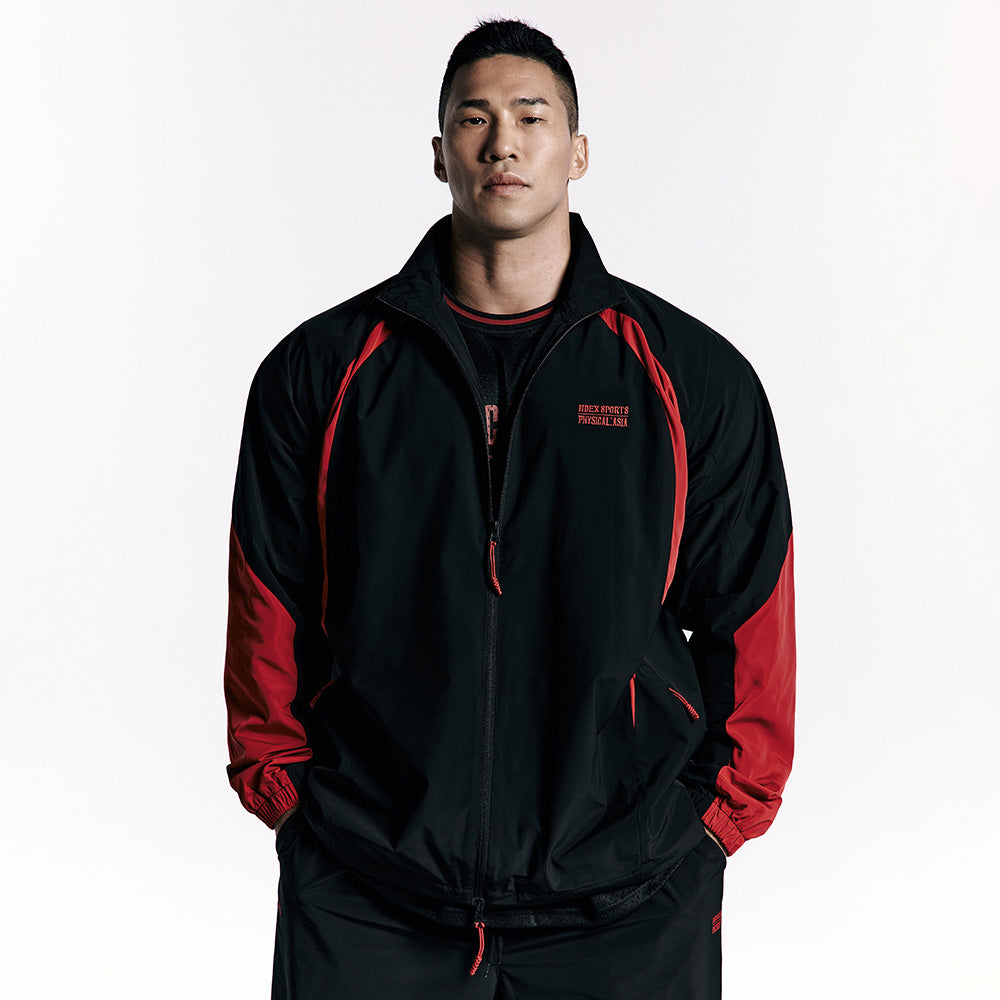 《體能之巔：亞洲大挑戰》滾邊撞色運動外套 黑色
