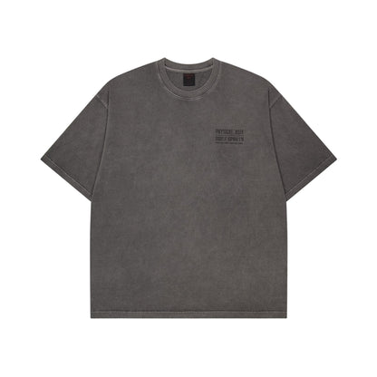 《體能之巔：亞洲大挑戰》水洗復古純棉短袖上衣 炭灰色