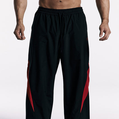 《體能之巔：亞洲大挑戰》滾邊撞色寬鬆長褲 黑色