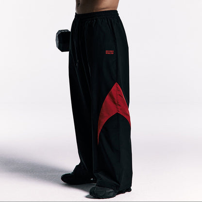 《體能之巔：亞洲大挑戰》滾邊撞色寬鬆長褲 黑色