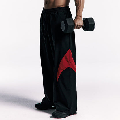 《體能之巔：亞洲大挑戰》滾邊撞色寬鬆長褲 黑色