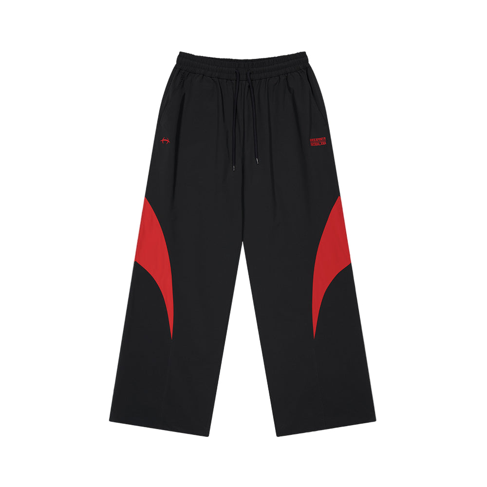 《體能之巔：亞洲大挑戰》滾邊撞色寬鬆長褲 黑色