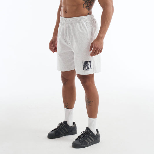 【新品早鳥優惠】Crack Printed 休閒棉質短褲 麻灰白