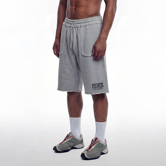 【新品早鳥優惠】Core Cut-Off 不修邊百慕達棉短褲 麻花灰