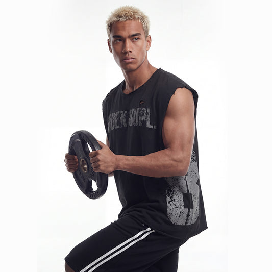 【新品早鳥優惠】Number 8 Cut-off 美式復古休閒背心 黑色