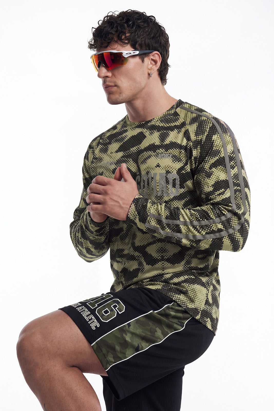 Squad Camo 透氣網眼運動長袖上衣 卡其迷彩