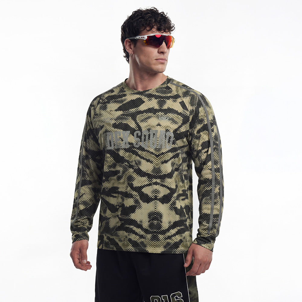 Squad Camo 透氣網眼運動長袖上衣 卡其迷彩