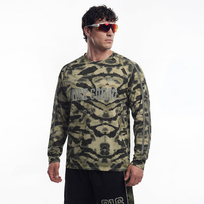 Squad Camo 透氣網眼運動長袖上衣 卡其迷彩
