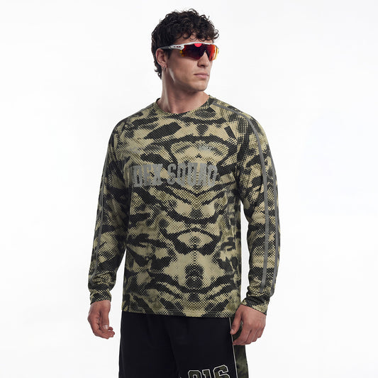 Squad Camo 透氣網眼運動長袖上衣 卡其迷彩