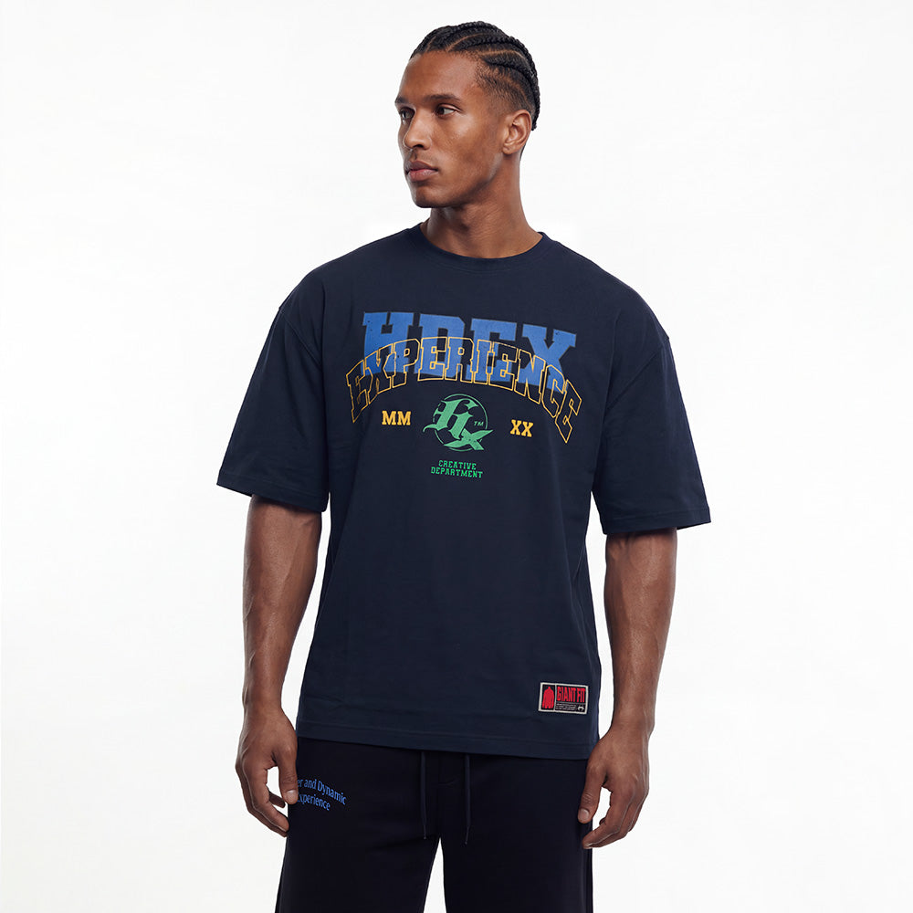 Overlay Giant Fit 純棉短袖上衣 深藍色