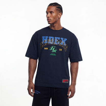 Overlay Giant Fit 純棉短袖上衣 深藍色