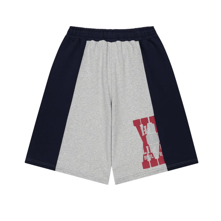 【新品早鳥優惠】Lift Damage 撞色拼接百慕達運動短褲 麻花灰