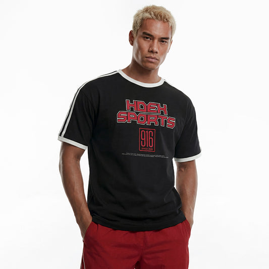 【新品早鳥優惠】Free Ringer Over Fit 滾邊撞色短袖上衣 黑色(男女同款)