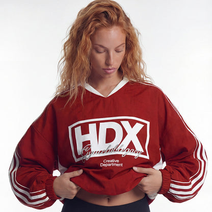 【新品早鳥優惠】Color Summit 美式足球風運動長袖上衣 紅色(男女同款)