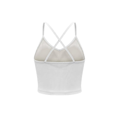 Soft Skin 抓皺親膚交叉美背背心 白色
