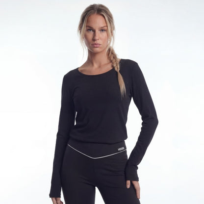 Essential 莫代爾休閒長袖上衣 黑色