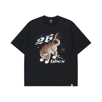 MINHWA 26 老虎印花純棉短袖上衣 黑色